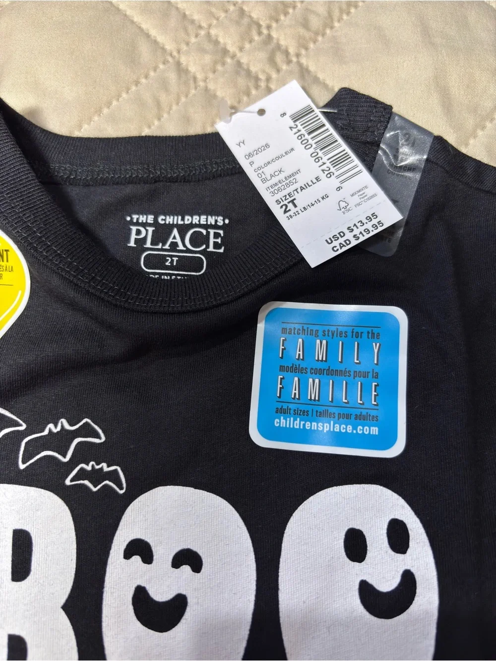 Children’s Place 2T Glow in the Dark Boo Crew tee